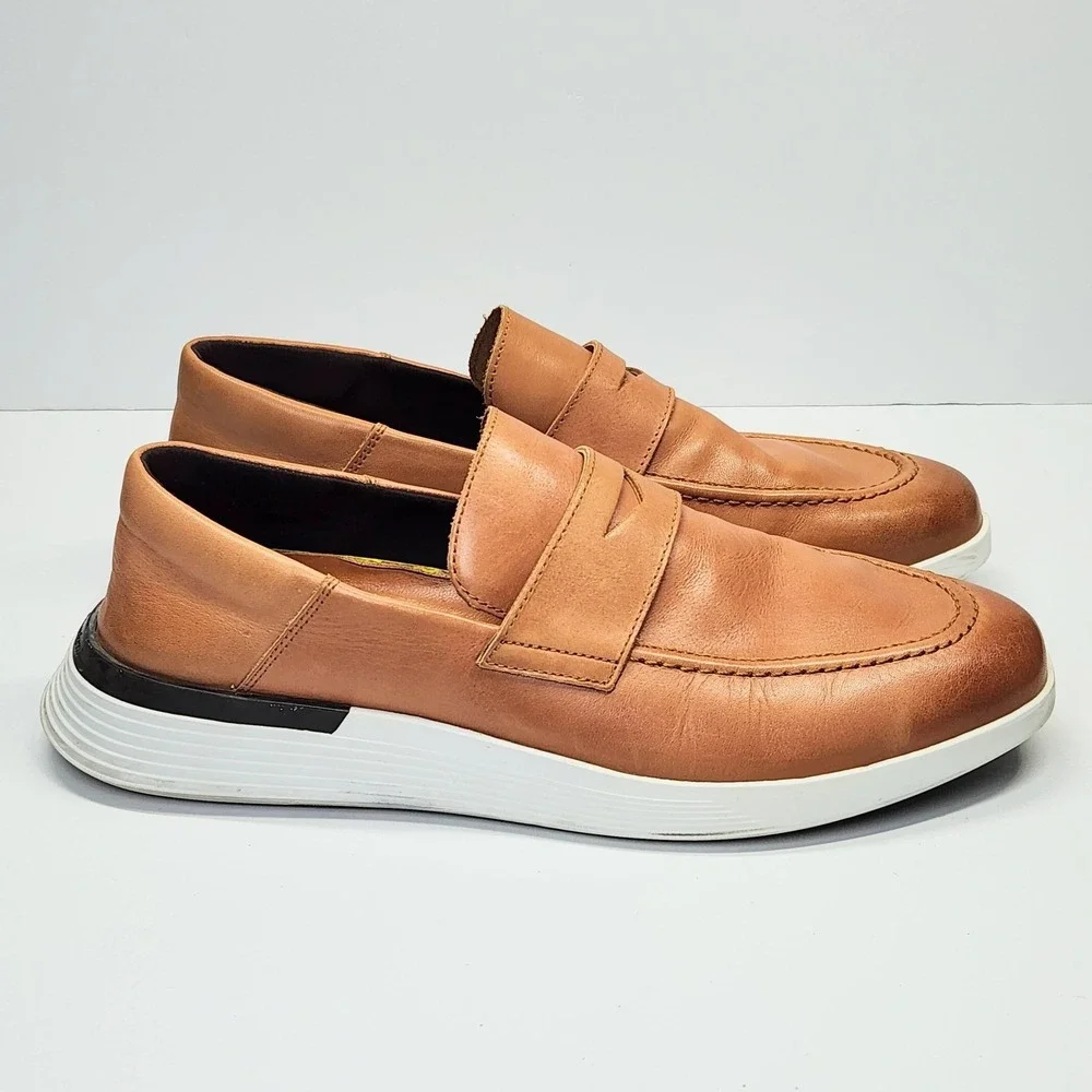 Wolf & Shepherd Shoes Mens Size 9 Brown Leather Slip On Casual Loafers Comfort